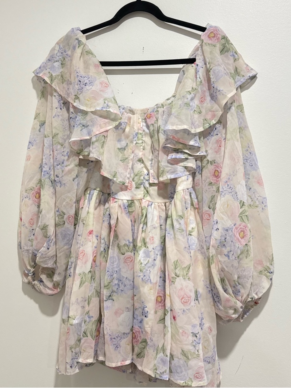Floral Ruffle Off-Shoulder Mini Dress - Picture 8 of 11